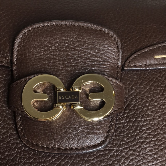 New Escada brown leather handbag handmade in Italy - Picture 2 of 16